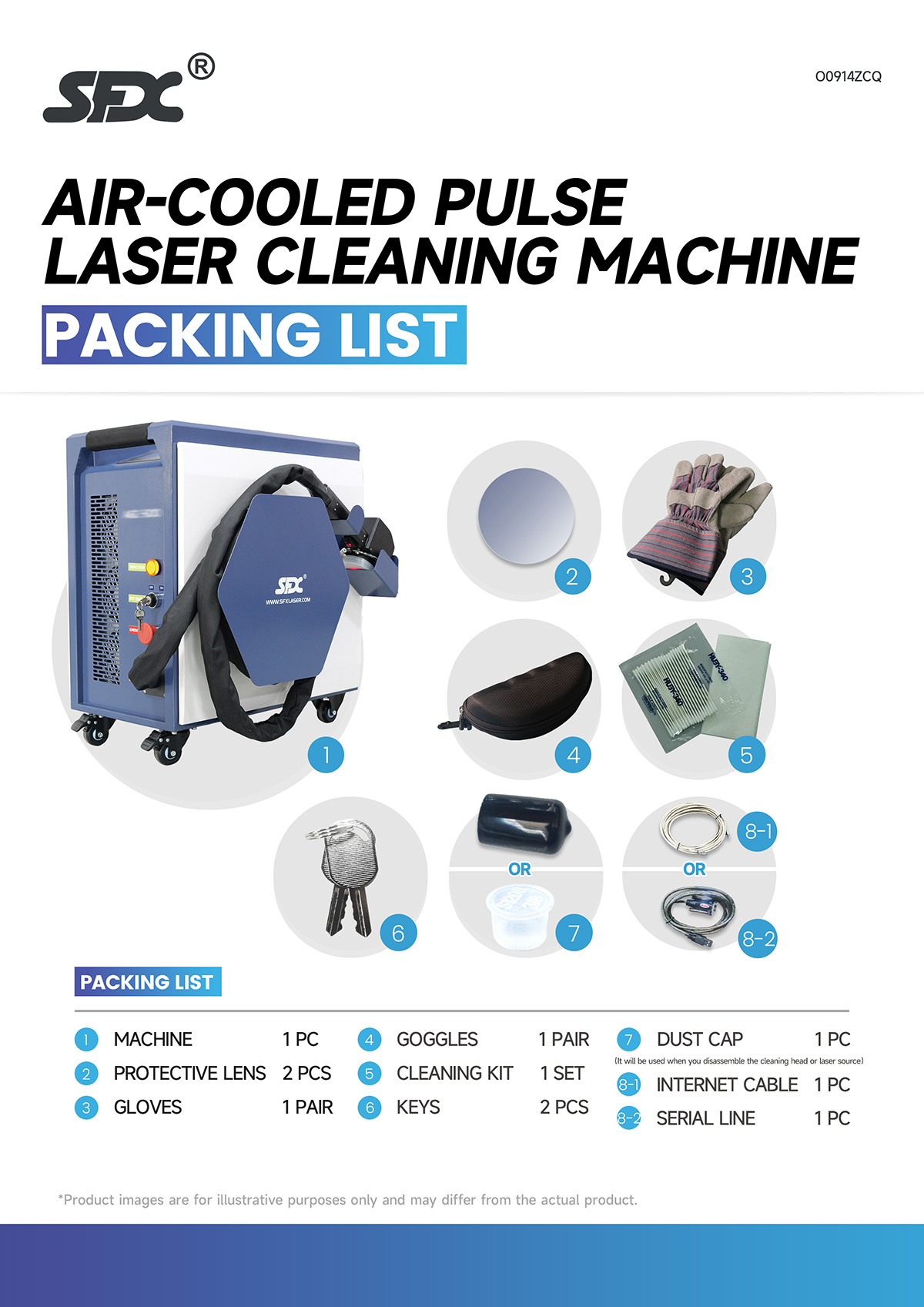SFX 300W 500W Air Cooled Pulse Laser Cleaning Machine High Precision Laser Rust Paint Coating Remover Laser Wood Cleaning Machine